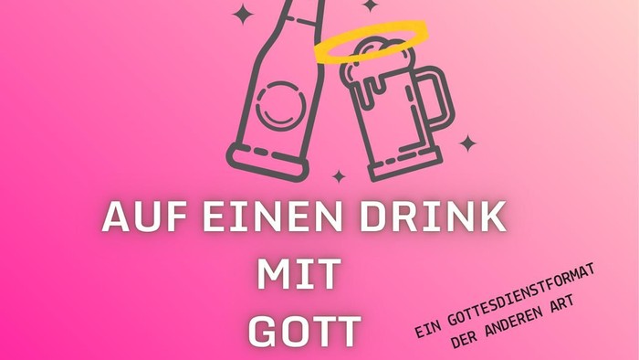 **Flyer für eine Veranstaltung mit Getränken und Kunst**