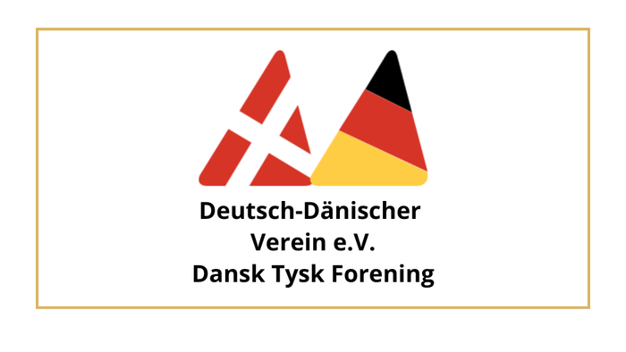 Logo for Deutsch-Dänischer Verein e.V., der repræsenterer en tysk-dansk kulturel forening med flag og tekst på begge sprog.