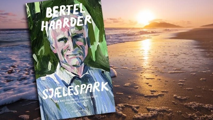 Bogomslag på stranden ved solnedgang