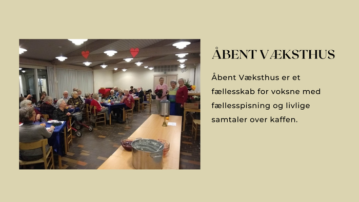 En gruppe mennesker sidder ved bord i en lokal, muligvis ved et møde eller aktivitet.