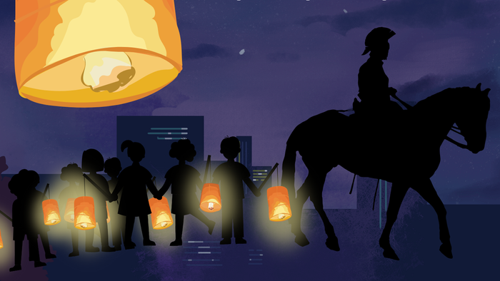 St. Martins Umzug 2025 am 11. Nov. um 16 Uhr, mit Laternen und Pferd