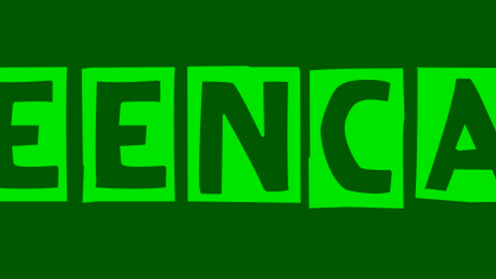 Das Bild zeigt das Wort "GREENCARD" in großen, grünen Buchstaben.