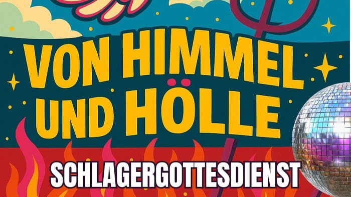 Plakat zum Schlagergottesdienst am 8. Februar.