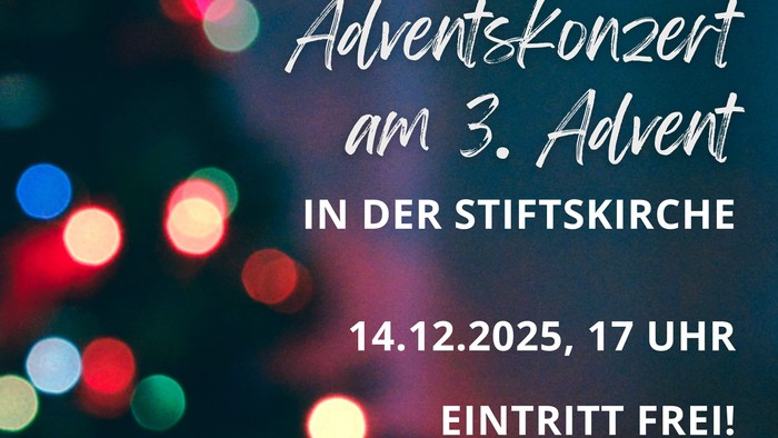 Einladung Adventskonzert 3.Advent in der Stiftskirche