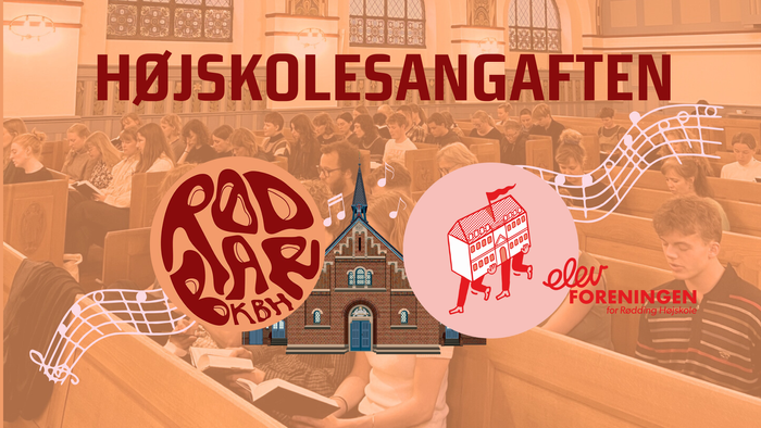 Højskolesangbogen og Lev Foreningens logoer i en koncertsang.