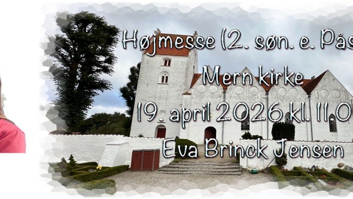 **Invitation til gudstjeneste påskesøndag med Eva Brinck Jensen i Merne Kirke.**