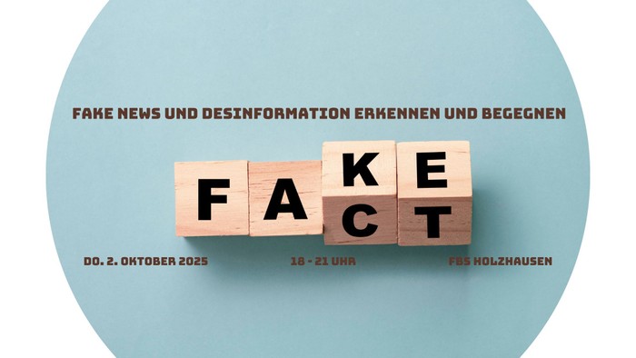 Das Bild zeigt ein Event zur Aufklärung über Fake News und Desinformation.