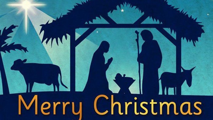 Silhouette of nativity scene with 
