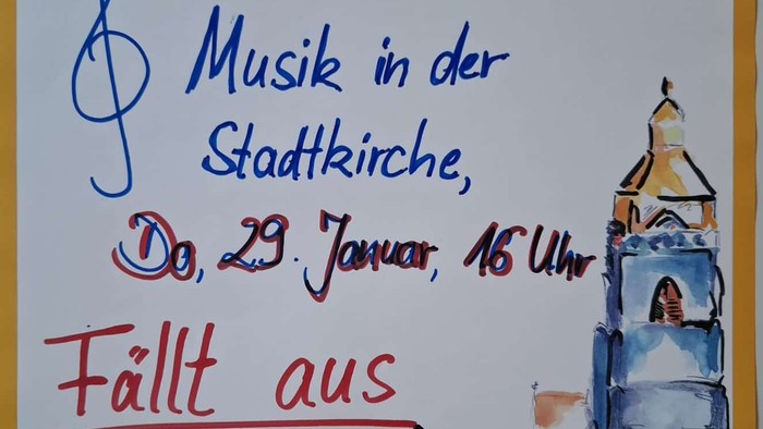 Musik in der Kirche fällt aus.