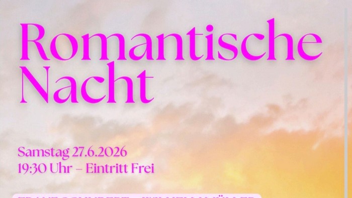 Plakat für einen romantischen Abendkonzertabend mit Schuberts *