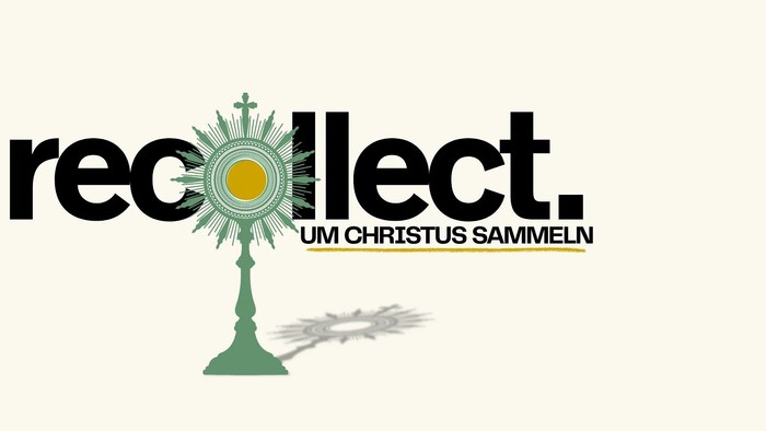 Logo mit grüner Monstranz und Text 