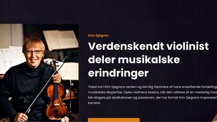 Den berømte violinist Kim Sjøgren deler musikalske indsigter og optrædener, hvor han viser sin ekspertise og dedikation til musikken.