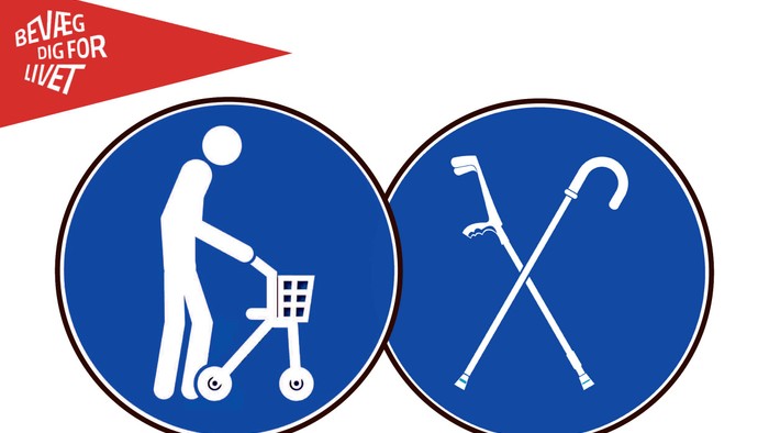 Billedet viser symboldet for handicapparkering og støtteapparater