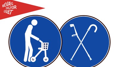 Billedet viser symboldet for handicapparkering og støtteapparater