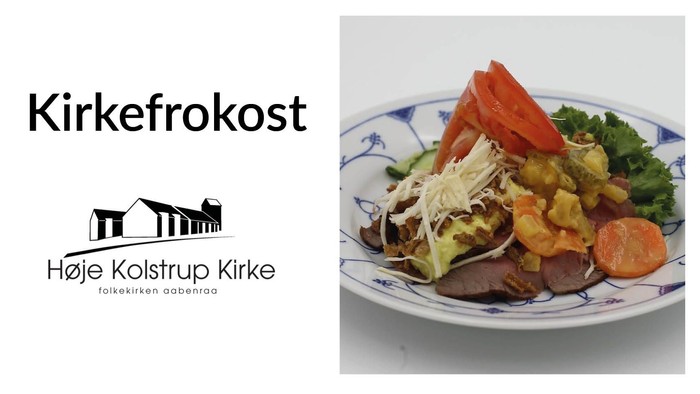 Tallerken med farverige grøntsager og kød med teksten 