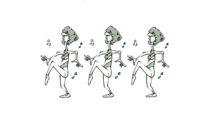 Drei Personen laufen in fröhlicher Runde und singen.