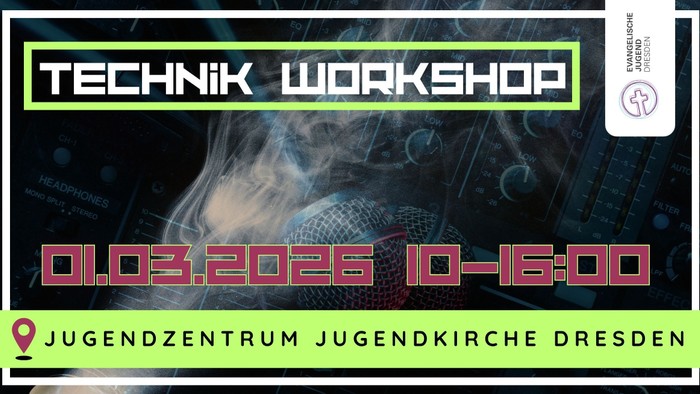 „Technik-Workshop-Veranstaltungsplakat mit Datum und Uhrzeit“