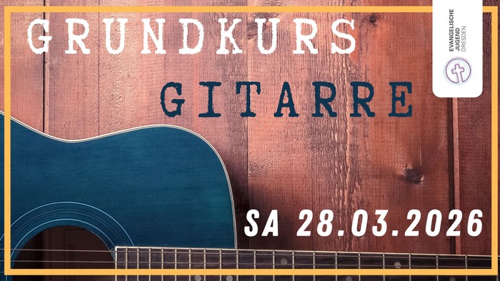 Plakat für einen Gitarrenkurs am 28. März 2026