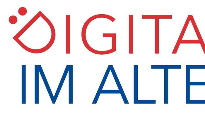 Logo für die Initiative „Digital im Alter“, die digitale Kompetenz für Senioren in Hessen, Deutschland, fördert.