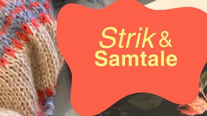 Illustration af aktiviteten Strik og Samtale i Johannes Døbers Kirke i Valby Søndre Sogn