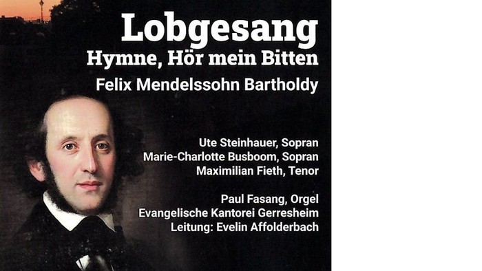 Plakat für ein Konzert mit Felix Mendelssohn Bartholdys *Lobgesang*.