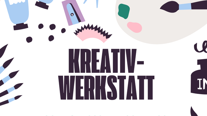 Plakat für kreative Workshops in Mittwoch mit Terminen, Uhrzeiten und Aktivitäten