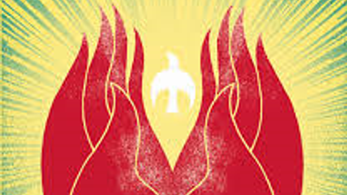 Billedet viser to røde flammer med et hjerte i midten.