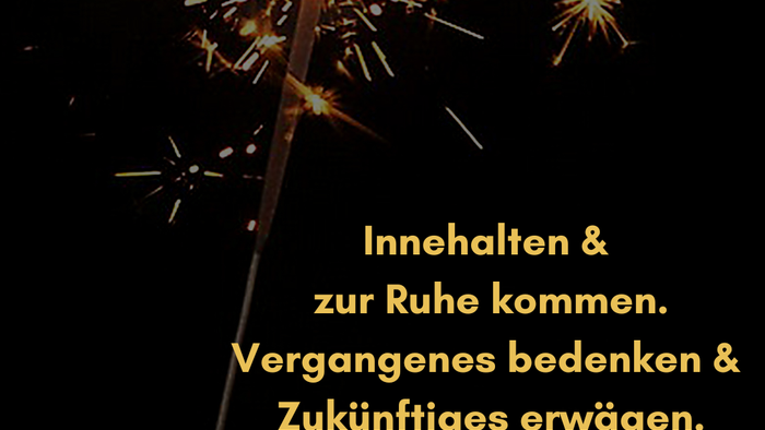 Feierliche Einladung mit Feuerwerk und Text auf Deutsch, datiert auf den 29. Dezember 2024