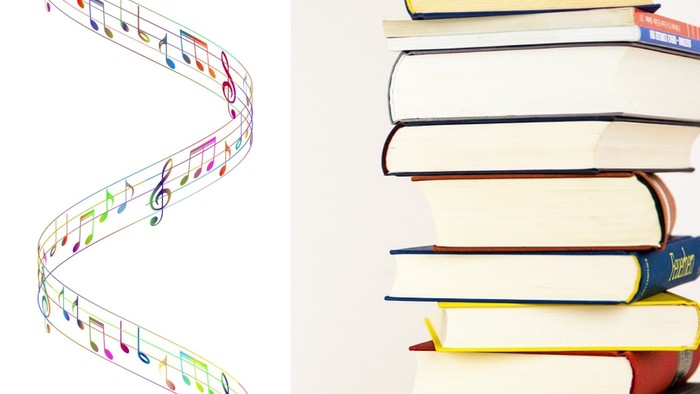 Bogstak og musiknoter