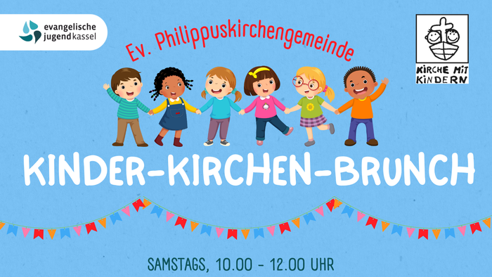Plakat für das Kinder-Kirchen-Brunch mit Terminen und Aktivitäten