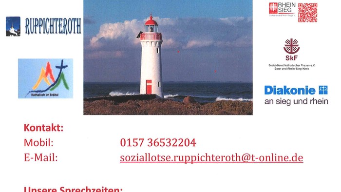 Flyer für Beratung und Hilfe in schwierigen Lebenslagen, Kontakt und Öffnungszeiten