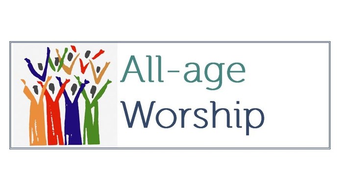 Colorful group raising hands, All-age Worship