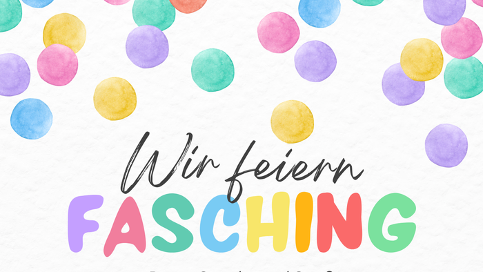 **Plakat für eine Familienfeier am 22. Februar 2025** von **14:30 bis 17:00 Uhr** in der **Familienbildungsstätte Kassel** Mit: ✔ Party & Snacks ✔ Unterhaltung mit **Herr Müller und seiner Gitarre** ✔ **SIMSALA DIMM** mit zauberhaften Geschichten