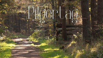 Flyer für den Pilgertag am 27. September 2024, mit Informationen zur Route und Veranstaltung.