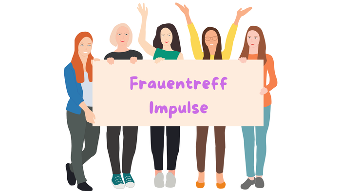 Fünf Frauen halten ein Schild mit der Aufschrift