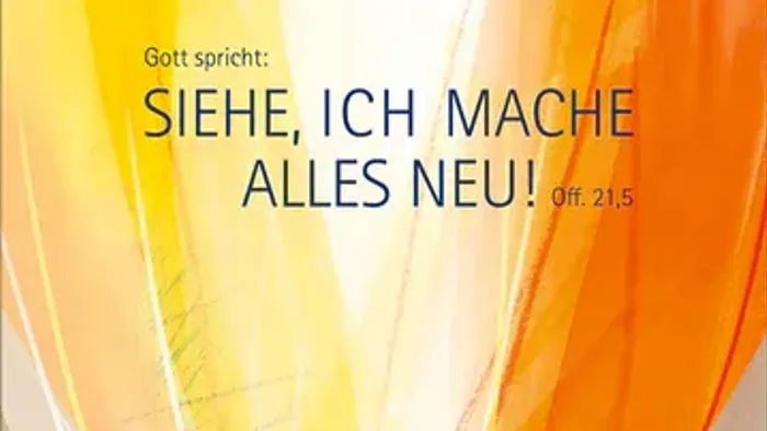 Das Bild zeigt ein farbenfrohes abstraktes Design mit Text auf Deutsch.