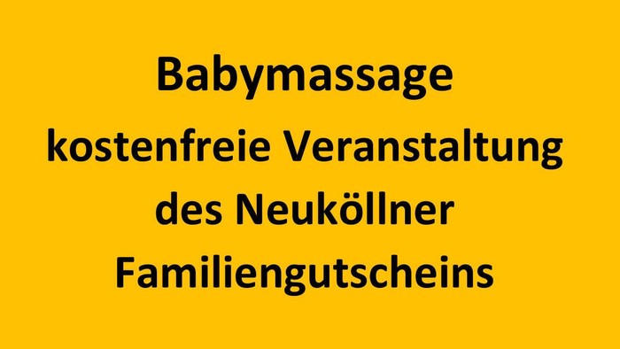 Titel der Veranstaltung: Babymassage