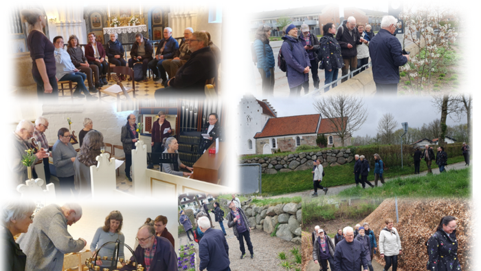 Billedet er en collage af fotos, der viser forskellige aktiviteter og sammenkomster i en gruppe kaldet 