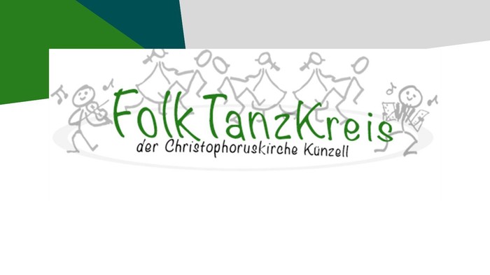 Briefkopf mit grün-weißem Design und der Aufschrift *„Folk Tanz Kreis“*