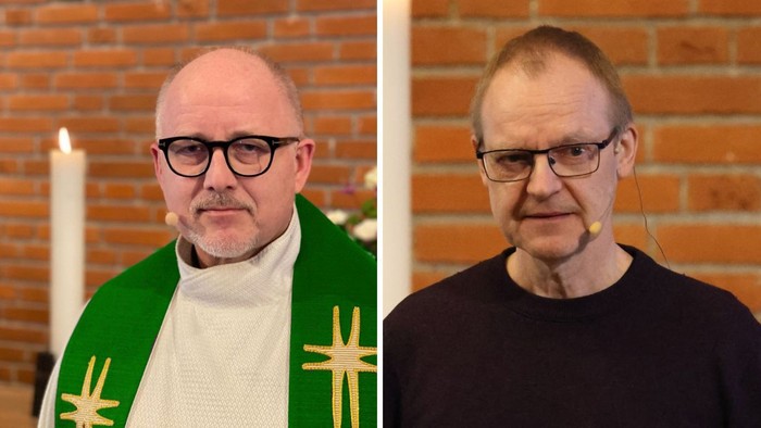 To billeder af en kahlueret mand med briller.