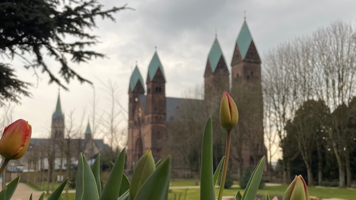 Die Erlöserkirche Bad Homburg aus dem Schlossgarten fotografiert