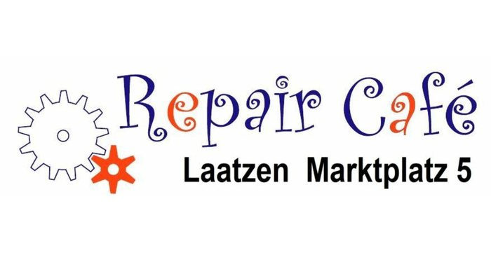 Repair Café mit Werkzeugrad und Adresse Laatzen Marktplatz 5