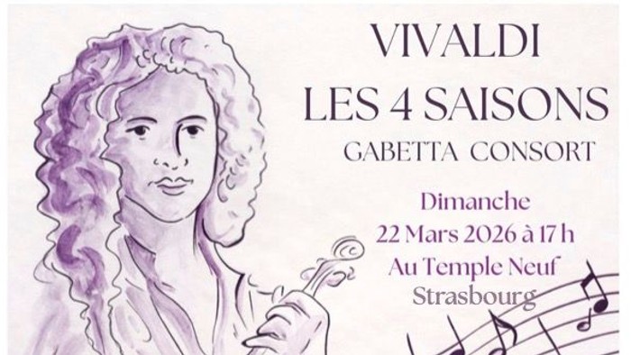 Concert des *Quatre Saisons* de Vivaldi par le Gabetta Consort, au profit de l’association ESPACES, qui se tiendra à Strasbourg le 22 mars 2026.