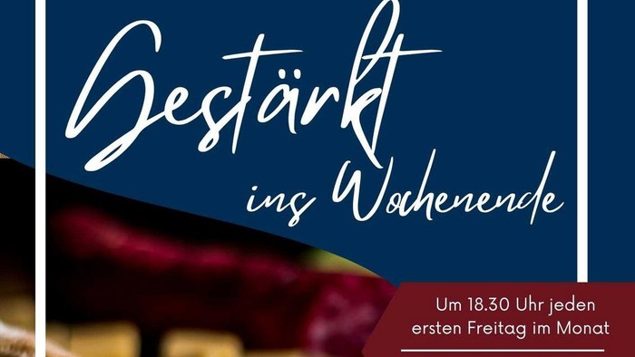 Plakat Gestärkt in s Wochenende