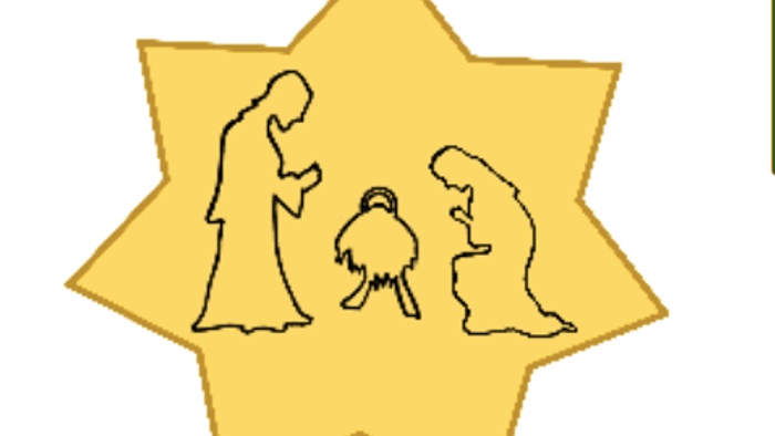 Dargestellt ist eine Familie in einem gelben Stern.