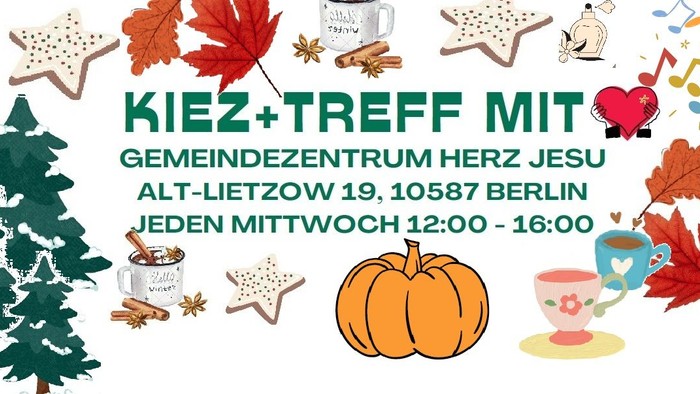 Kiez-Treff mit Gemeindezentrum Herz Jesu in Berlin-Lietzow, mit Kaffee, Musik und Keksen