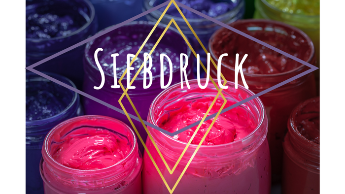 bunte farbtöpfe, rauten: Siebdruck