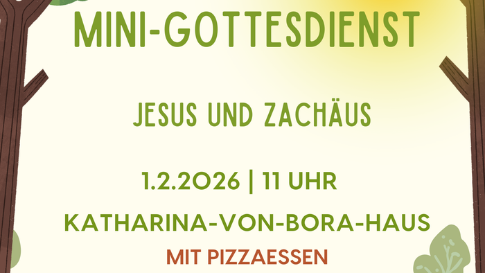 Ein buntes Plakat für einen Kindergottesdienst mit dem Titel **