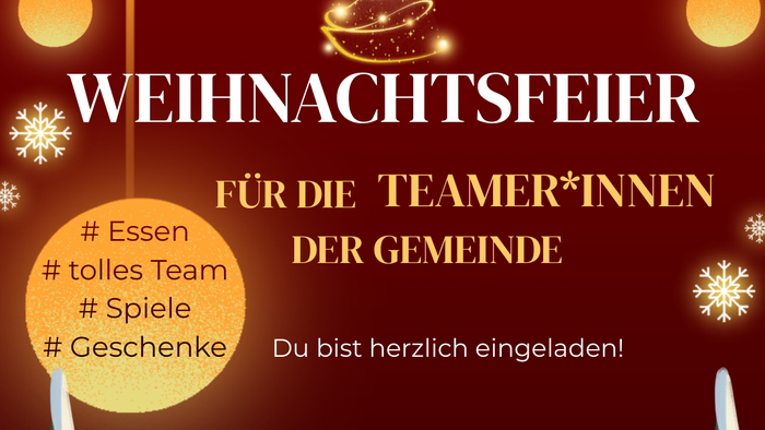 Plakat, dass die Weihnachtsfeier ankündigt.