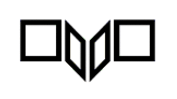 Das Bild zeigt drei verbundene Quadrate in einem geometrischen Muster.